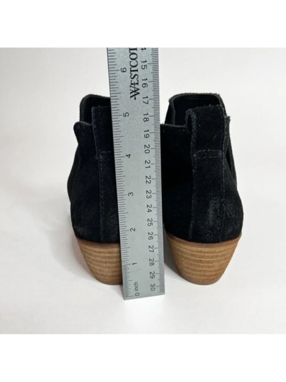 Frye & Co Black Suede Cut Out Ankle Boots